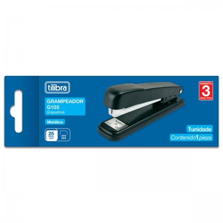 Grampeador Tilibra de Mesa Metálico 25 Fls G105 Preto