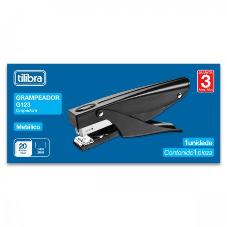 Grampeador Tilibra Alicate Metálico 20 Fls G123 Preto