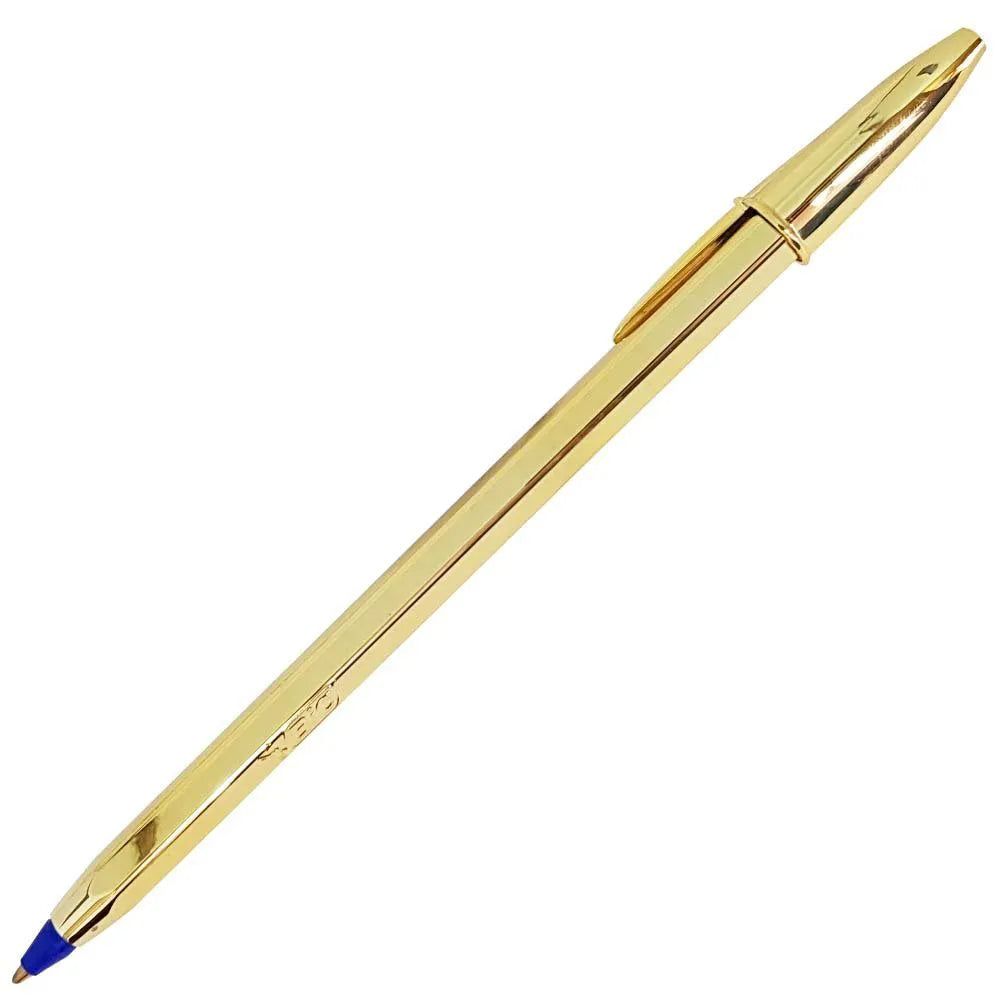 Caneta Bic Celebration Esferográfica Prata e Dourada