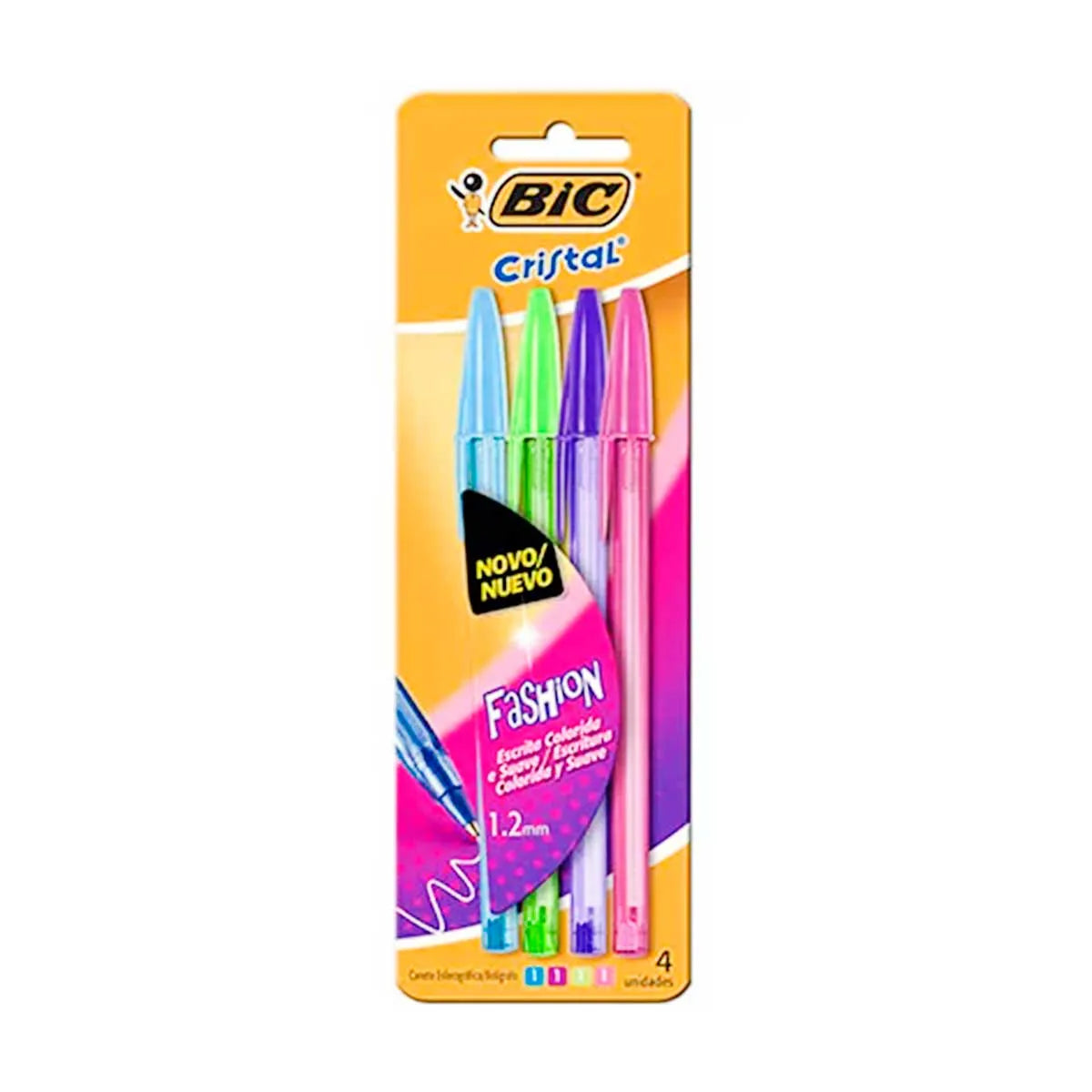 Kit Caneta Bic Cristal 4 Cores Esferográfica