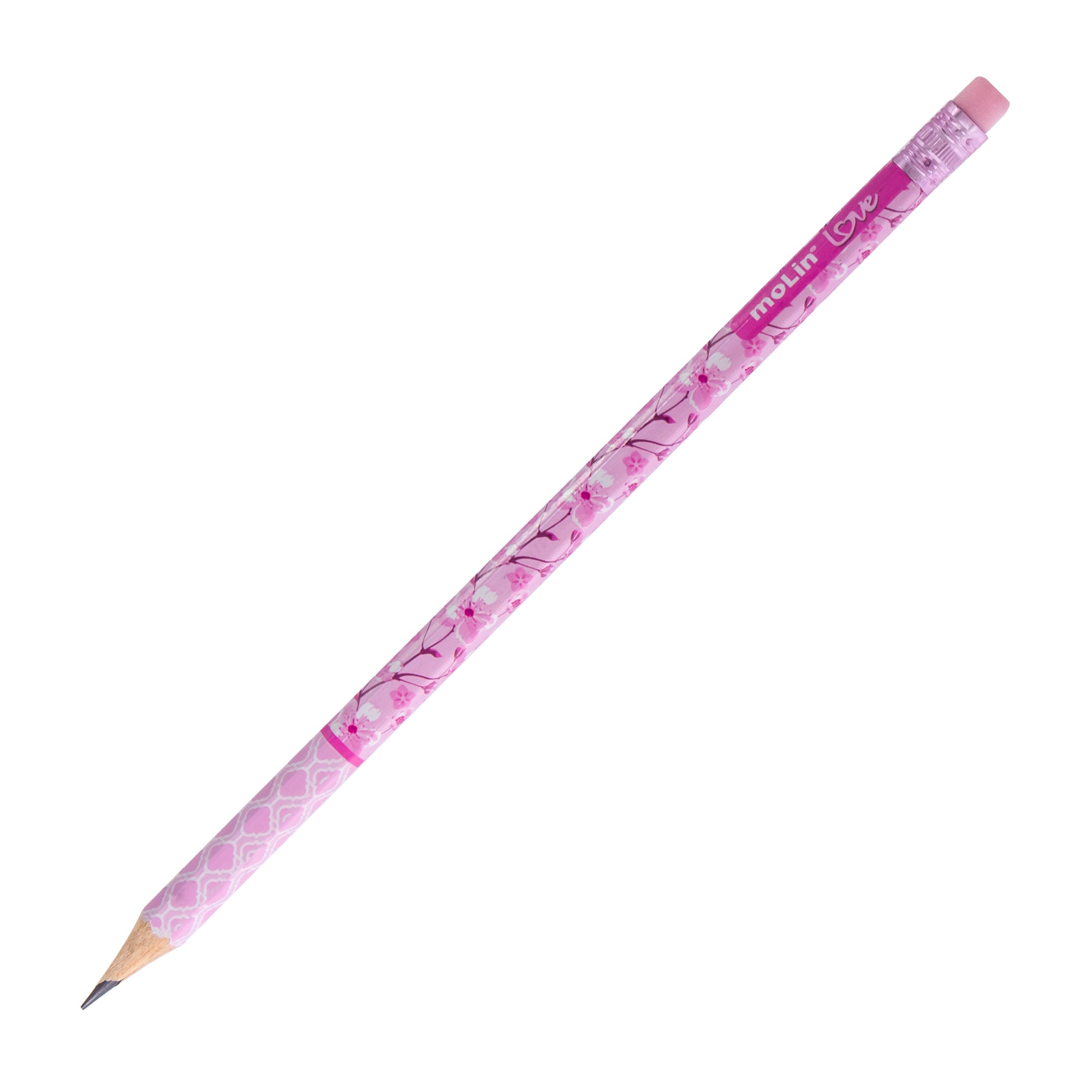 Lápis de Escrever Molin com Borracha Love Flowers