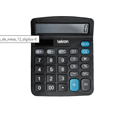 Calculadora De Mesa Letron Leonora Preto Neo Solar 12 Dígitos