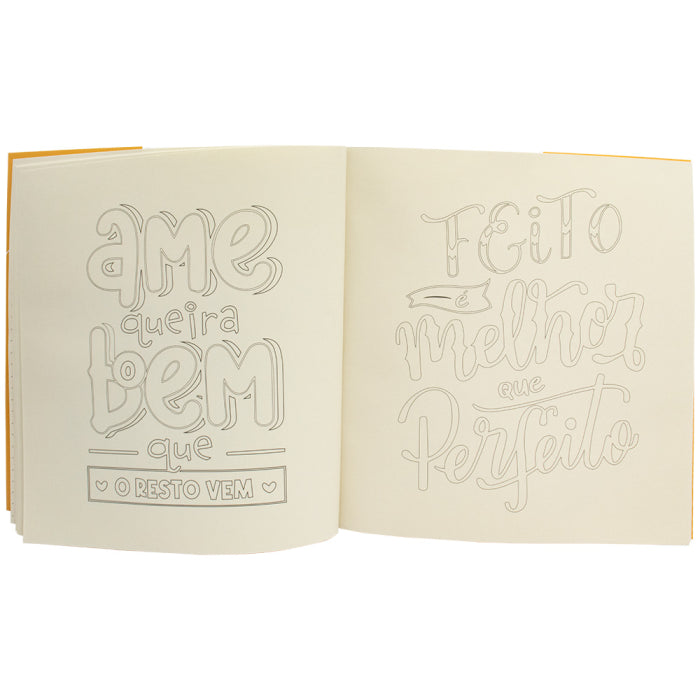 Livro de Colorir antiestresse: Lettering para relaxar