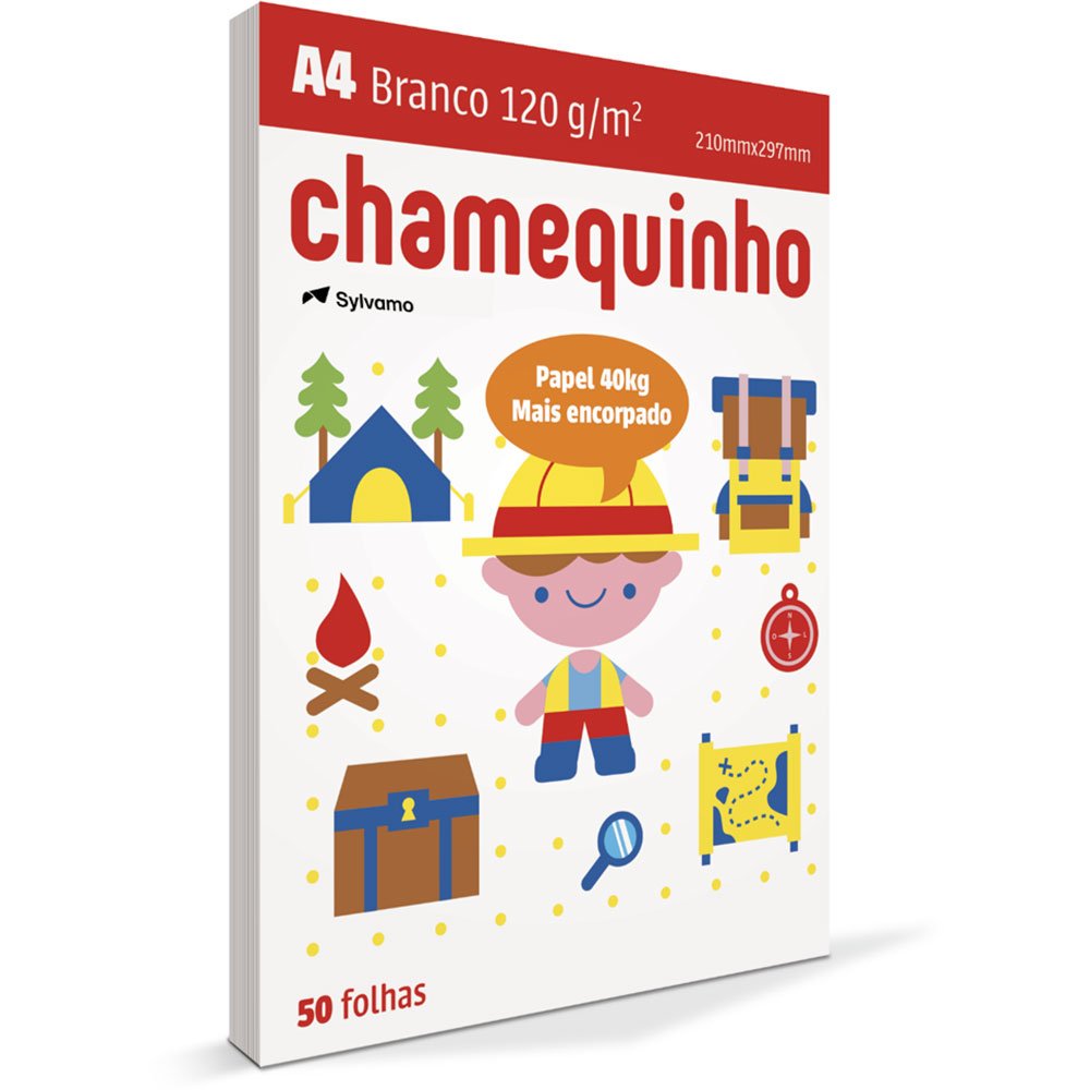 Papel Sulfite A4 120g Chamequinho Branco 50 Folhas