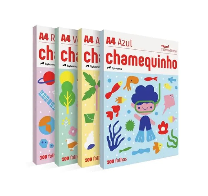 Papel Sulfite A4 75g Chamequinho Colorido 100 Folhas