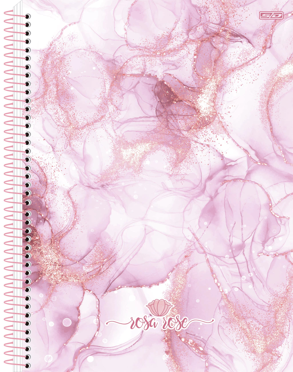 Caderno Universitário Espiral Capa Dura Rosa Rose 10 matérias-160fls SD